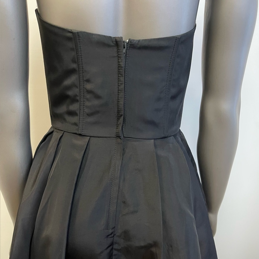 Gunne Sax Dress 7 Black Jessica McClintock Floral Formal Short Cocktail Straples - Picture 6 of 10